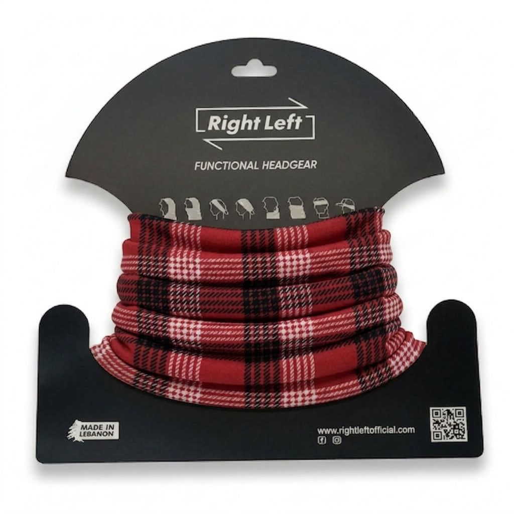 Functional Headgear - Coton Lycra Carreau Red