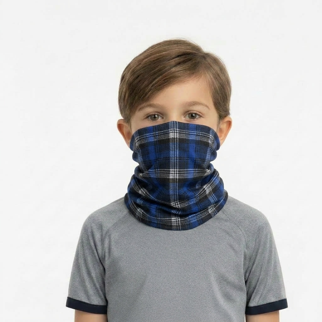 Functional Headgear - Coton Lycra Carreau Blue/Black