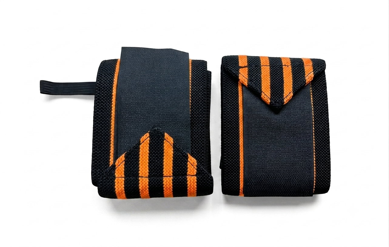 Weightlifting Wrist Wraps Black/Orange