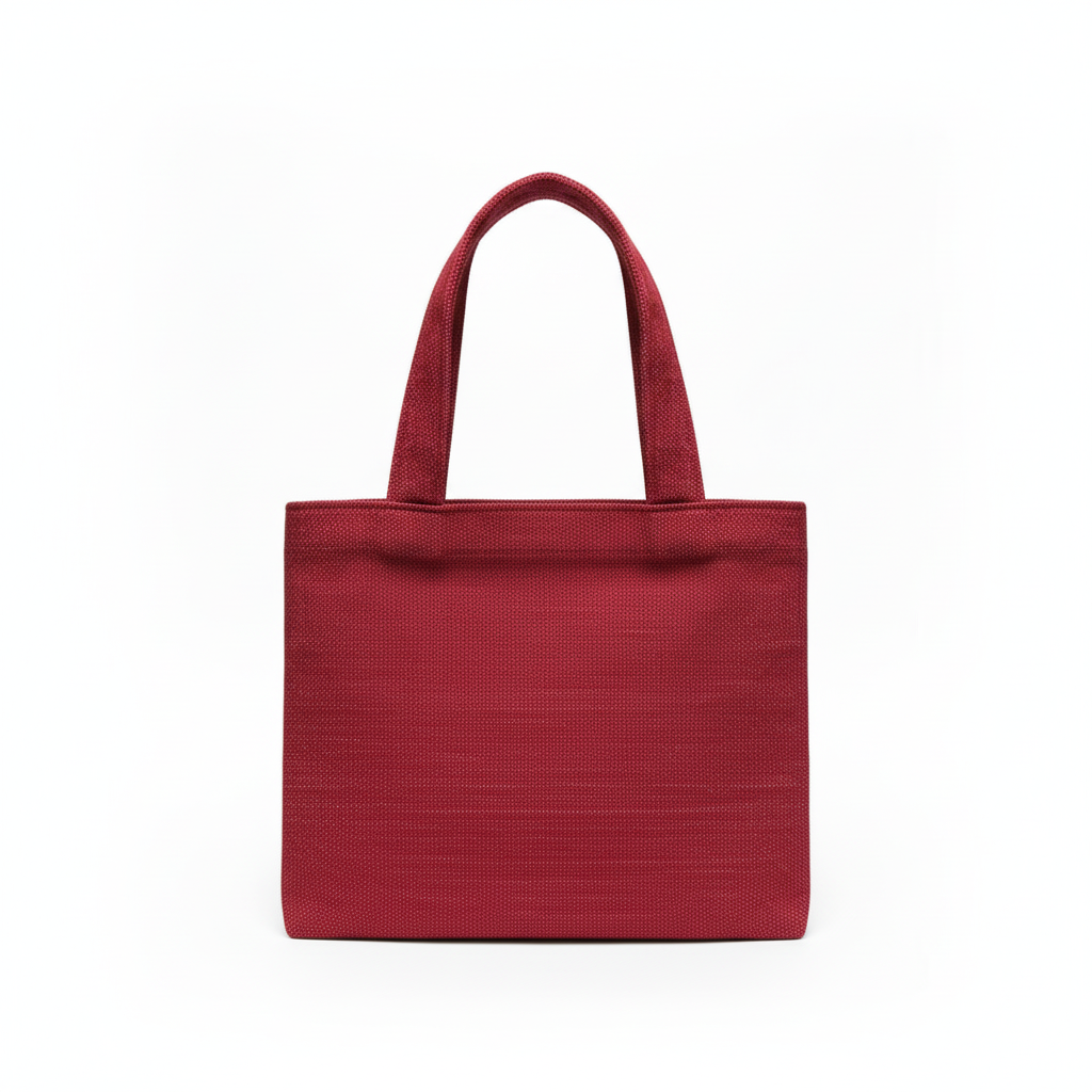 Small Tote Bag Linen Picket Red