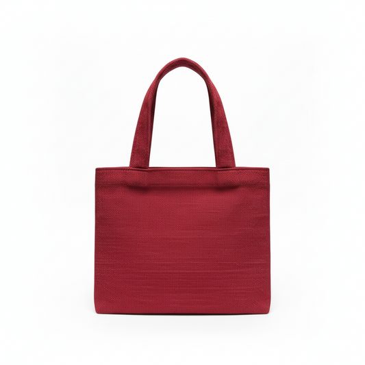Small Tote Bag Linen Picket Red