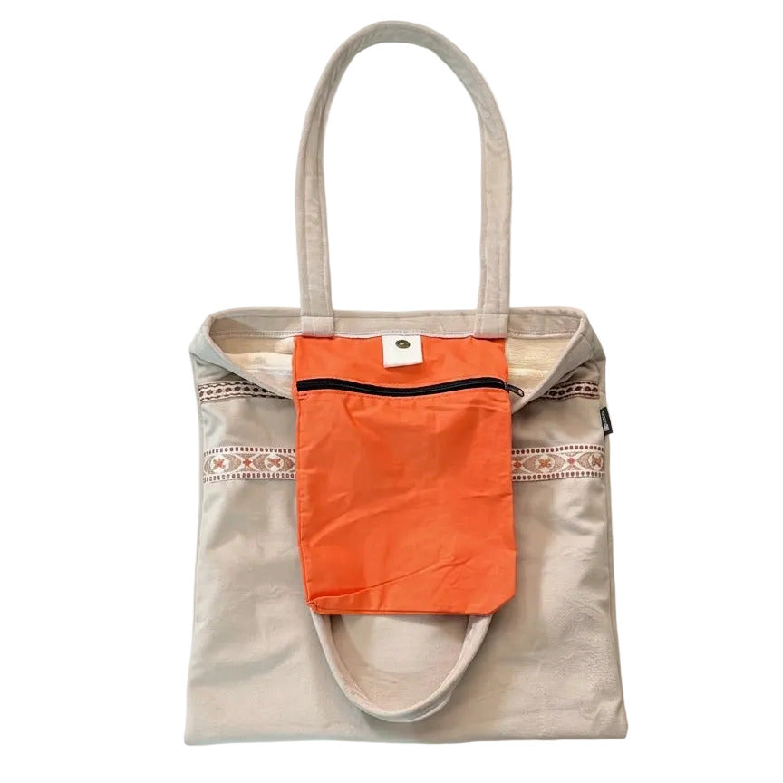 Tote Bag Soft Velvet Beige