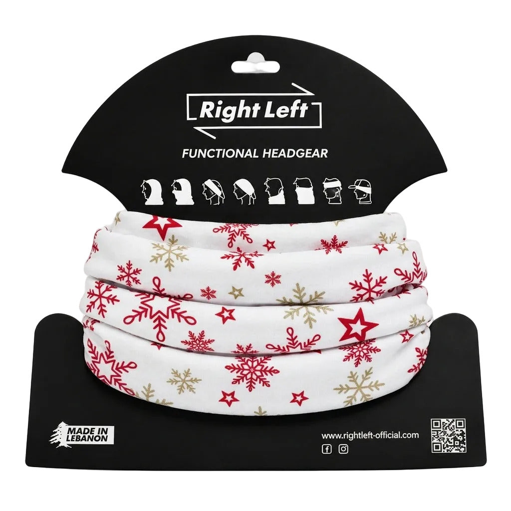 Functional Headgear - Fleece Snowflake White