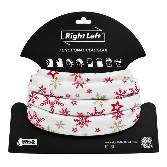 Functional Headgear - Fleece Snowflake White