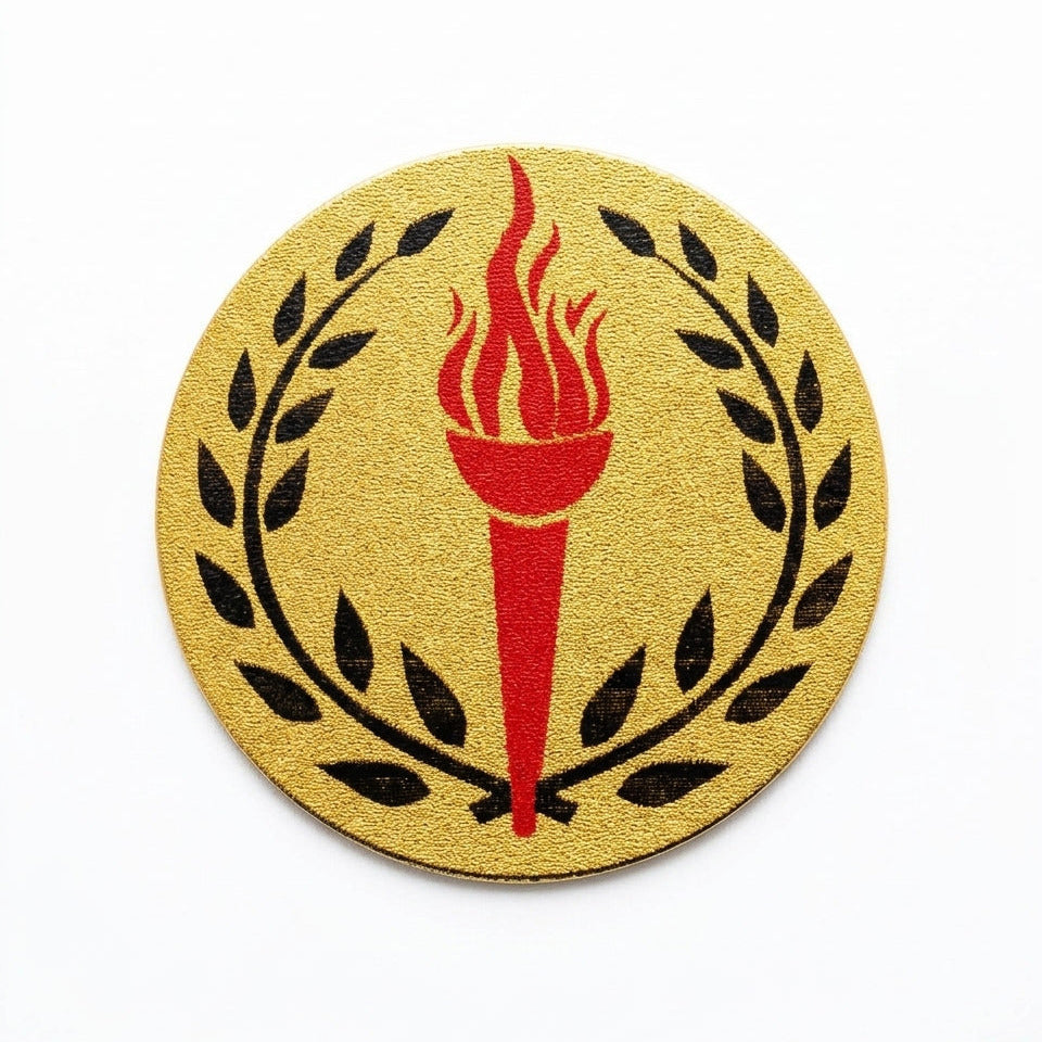 Insert Metal Stickers Trophy Flame