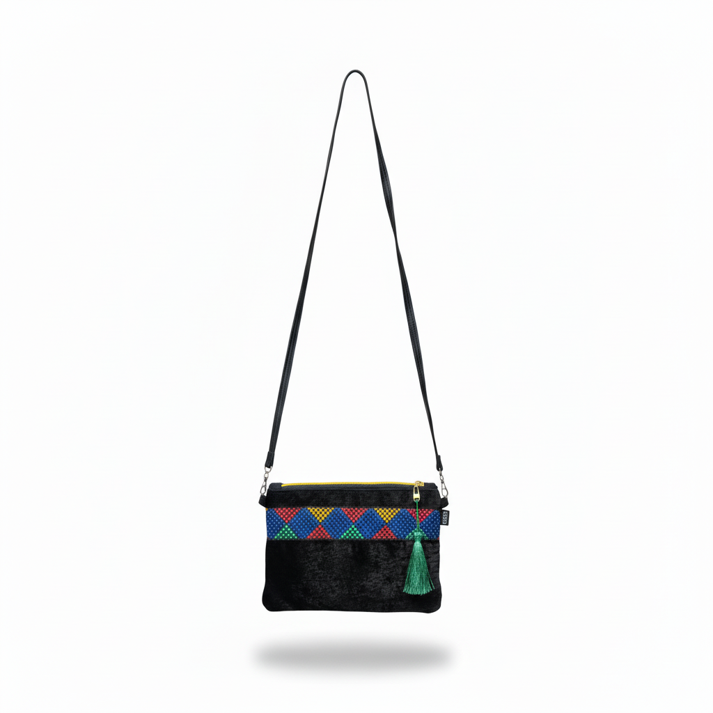 Crossbody bag Black Multicolor Embroidery