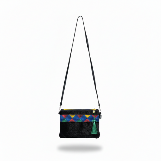 Crossbody bag Black Multicolor Embroidery