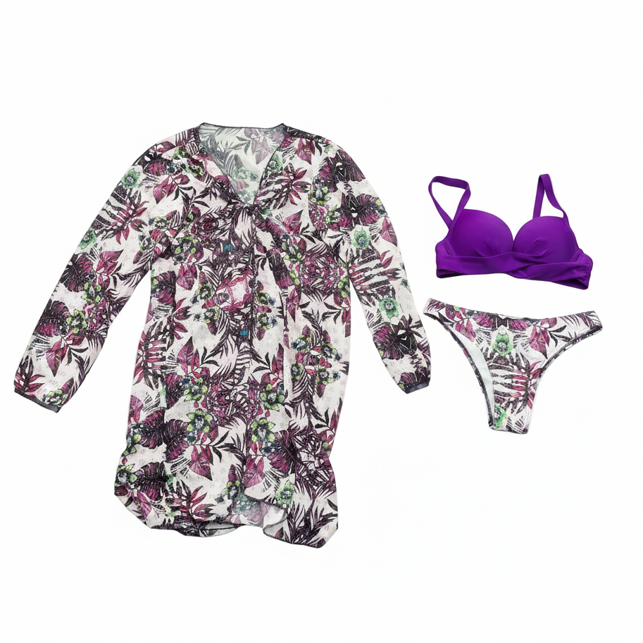 Swimsuit (Maillot) Three-Pieces Lilas/Purple