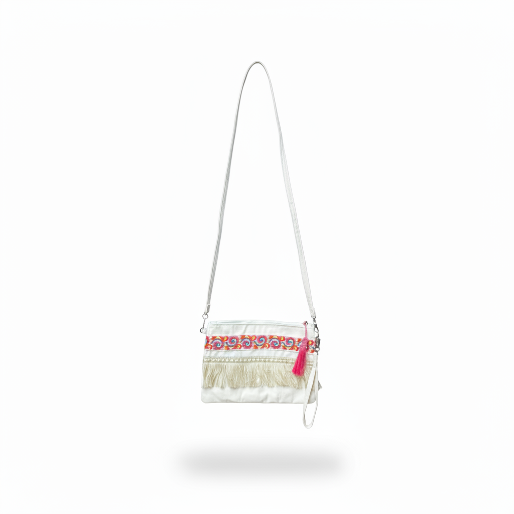 Crossbody bag Off/White Multicolor Embroidery