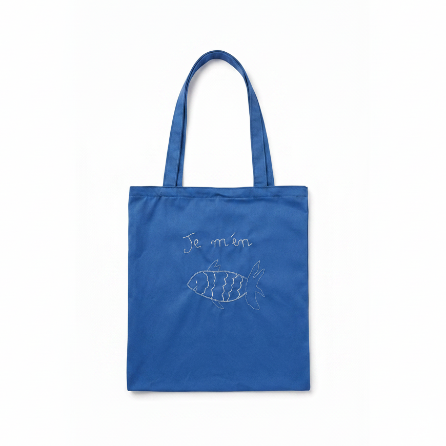 Tote Bag Blue Je M'en Fish