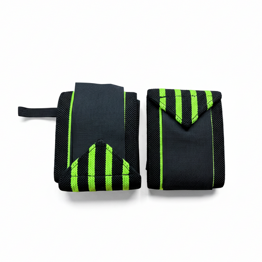 Weightlifting Wrist Wraps Black/Neon Green