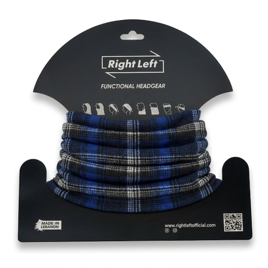 Functional Headgear - Coton Lycra Carreau Blue/Black