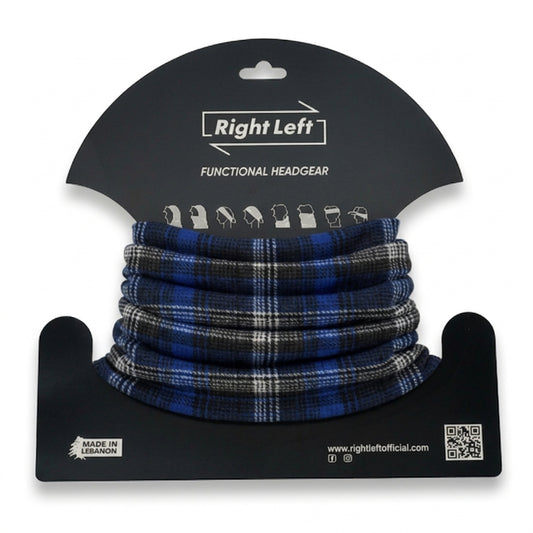 Functional Headgear - Coton Lycra Carreau Blue/Black