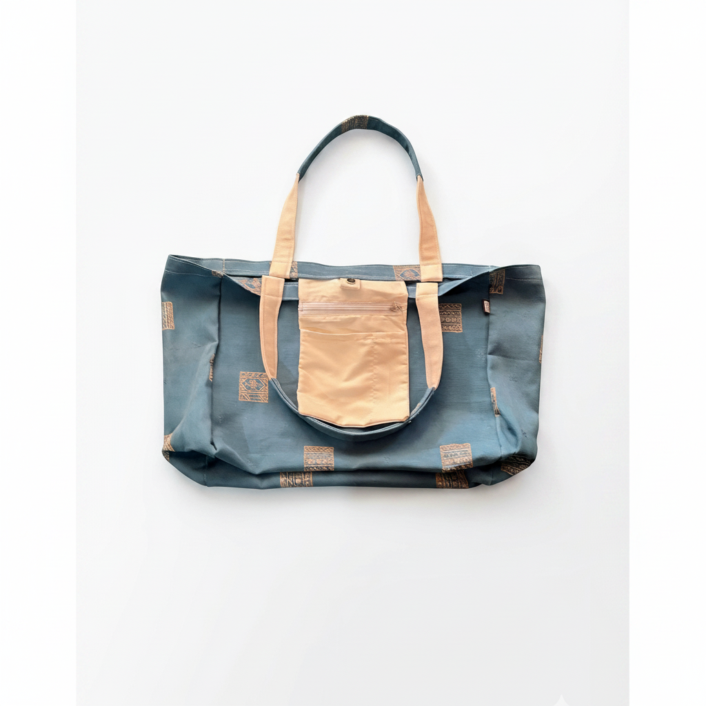 Tote Bag Petrol Embroidered