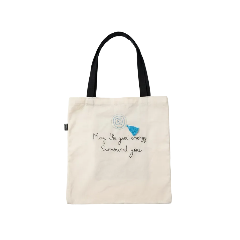 Tote Bag Off/White Embroidered