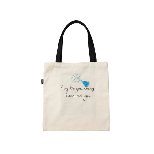 Tote Bag Off/White Embroidered