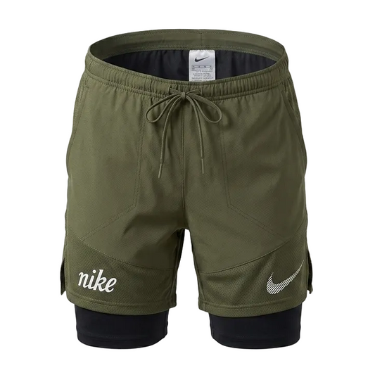 Running Shorts 2-in-1 Olive Green #2507