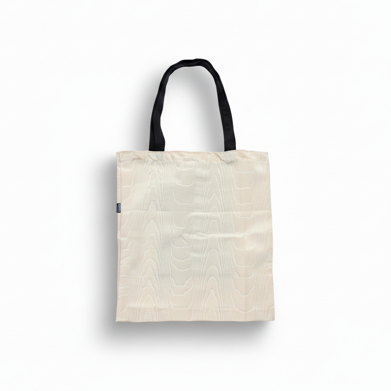 Tote Bag Beige Moire Effect