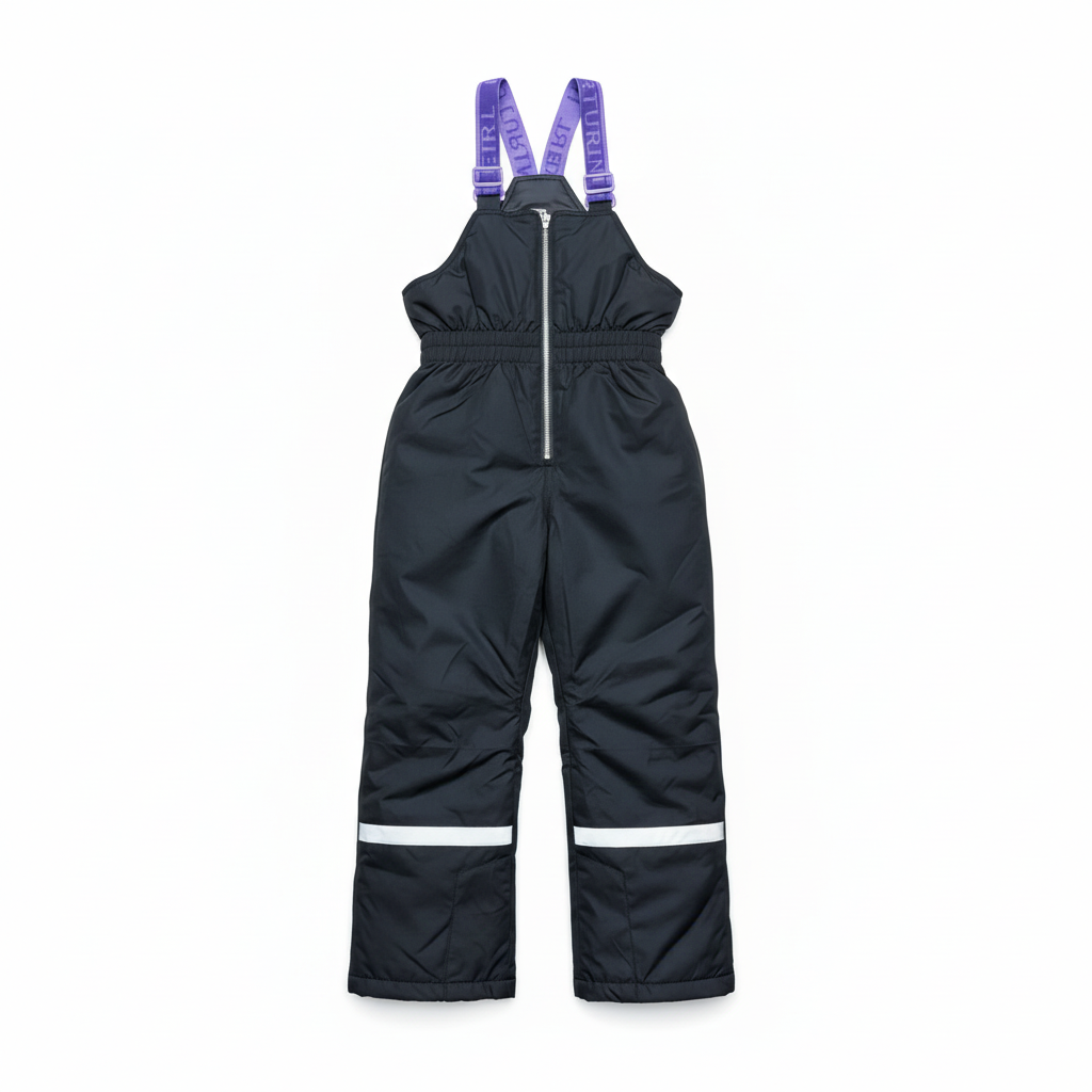 Ski Pant Black Suspender Purple #2199