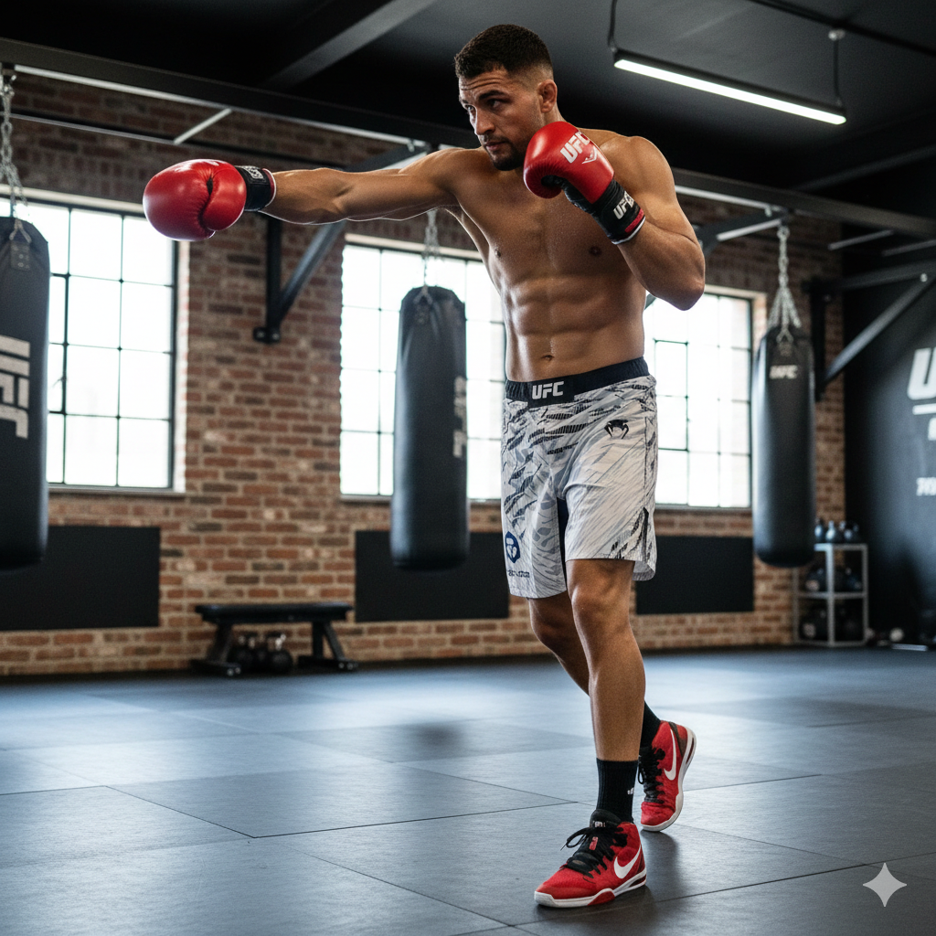 UFC Boxing Shorts White/Black