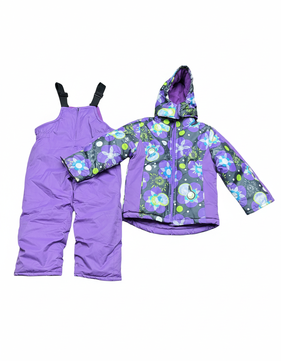 Children's Snowsuit set Floral Lila