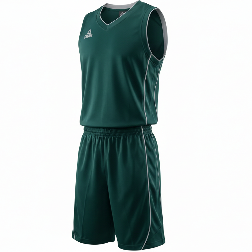 Basketball Uniform Peak F771103 Forest Green/White