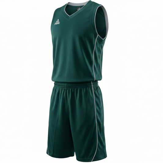 Basketball Uniform Peak F771103 Forest Green/White