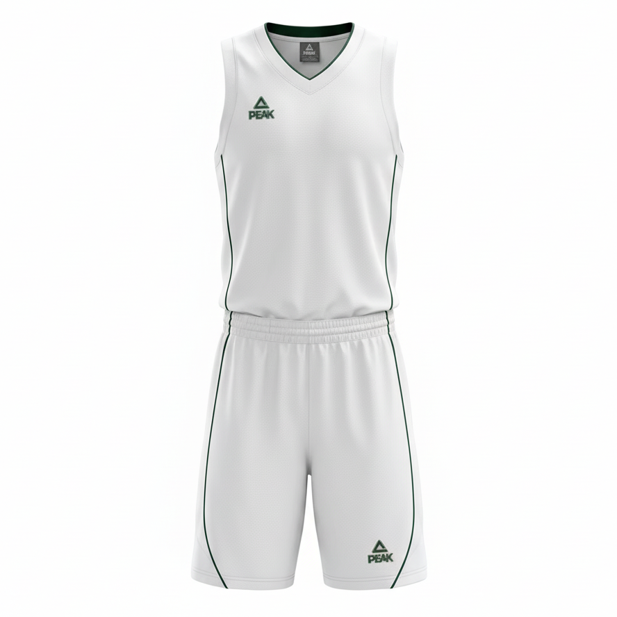 Basketball Uniform Peak F771103 White/Forest Green