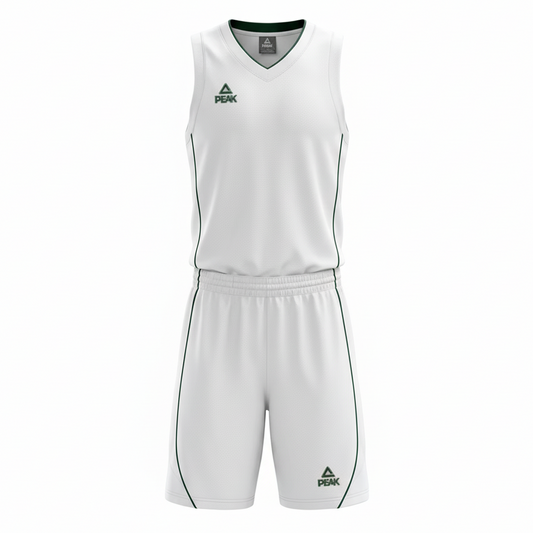 Basketball Uniform Peak F771103 White/Forest Green