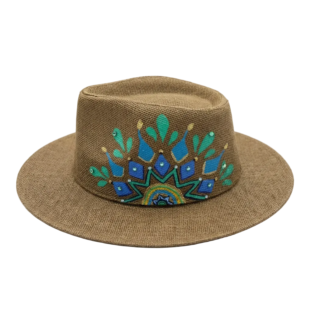Hat Painted Fedora Mandala Crown