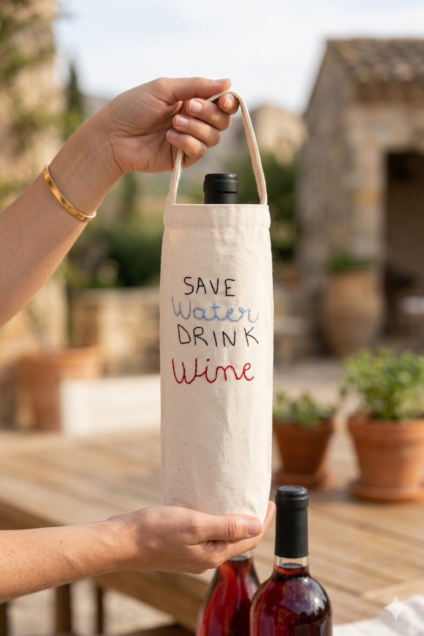 Bottle Bag Embroidered
