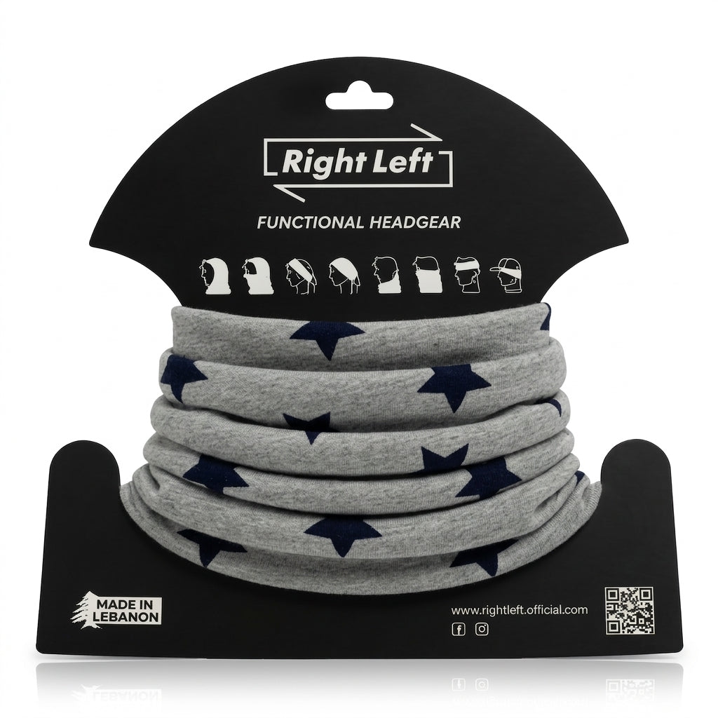 Functional Headgear - Tery Heavy Grey Stars