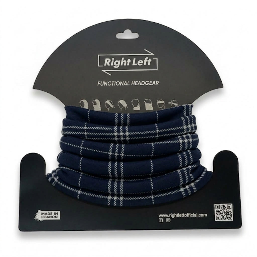 Functional Headgear - Coton Lycra Carreau Navy