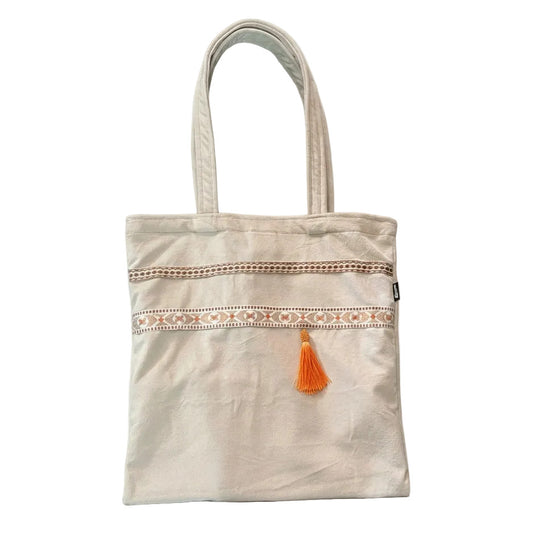 Tote Bag Soft Velvet Beige