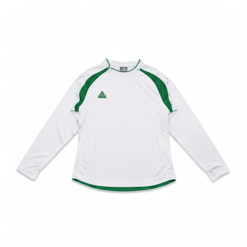 Peak T-Shirt L/S White/Green TS42