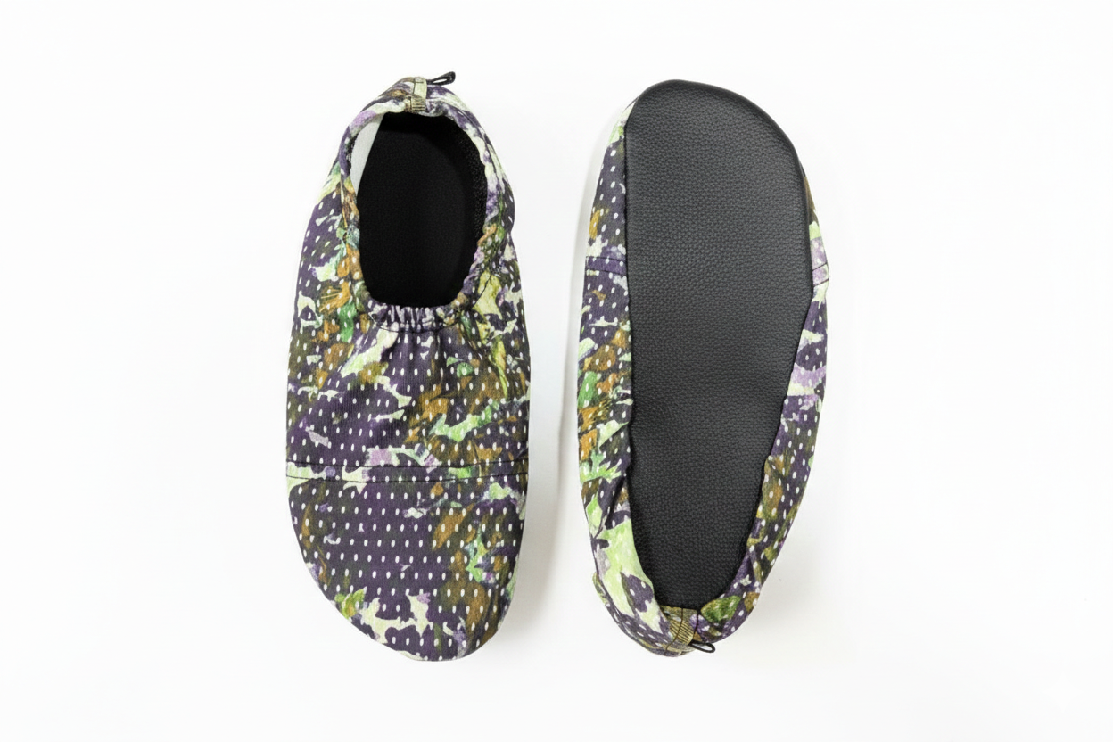 Flexy Slips Coton Floral Purple/Green