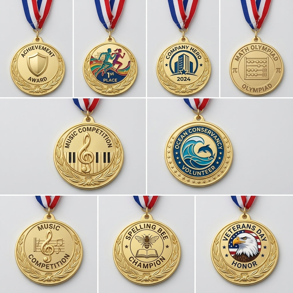 Medal Gold with Tri-Color Ribbon
