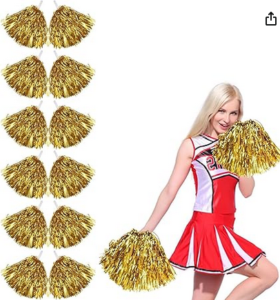 Cheerleader Pom-Poms Gold (Pair)
