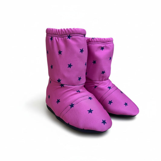 Fluffy Stars Slippers Fushia
