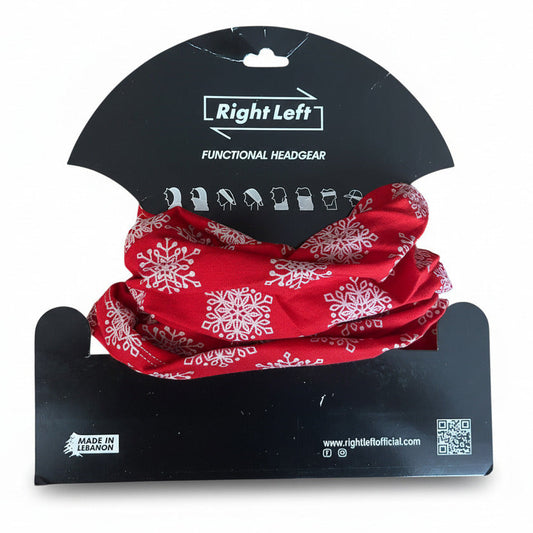 Functional Headgear - Lycra Snowflake Red