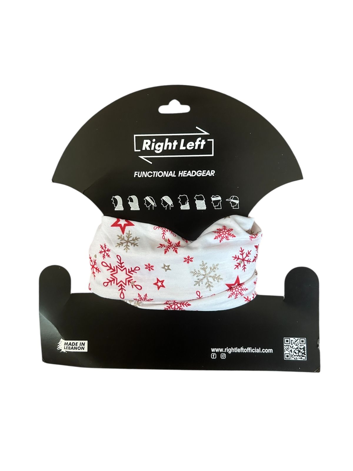 Functional Headgear - Fleece Snowflake White