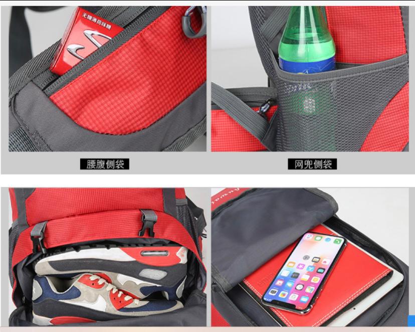 Hiking Backpack Red/Grey 60L