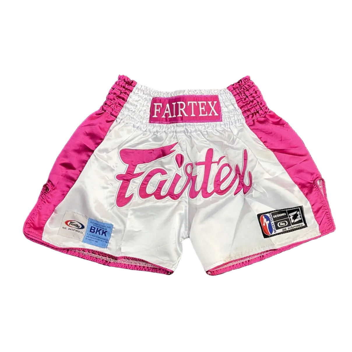 Fairtex Boxing Shorts White/Fuchsia