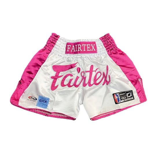 Fairtex Boxing Shorts White/Fuchsia