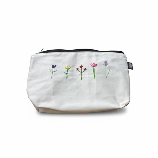 Handbag White Five Flowers