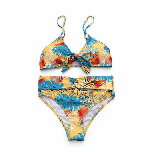 Swimsuit (Maillot) Two-Pieces Yellow Tropical