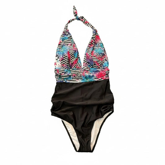 Swimsuit (Maillot) One Piece Floral Green/Purple