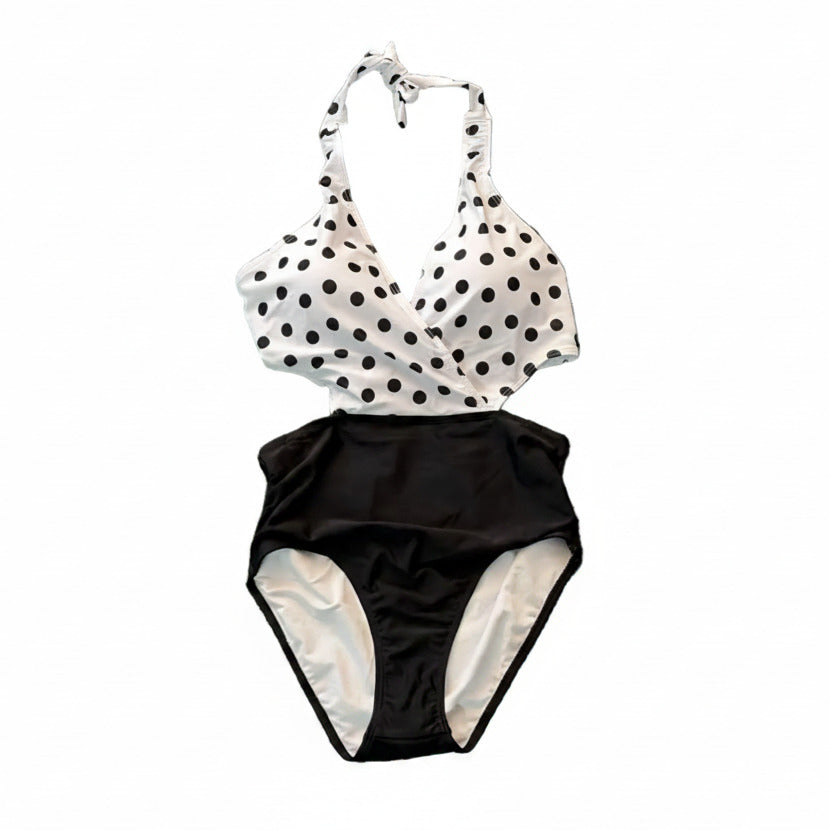 Swimsuit (Maillot) One Piece Black/White Polka Dot