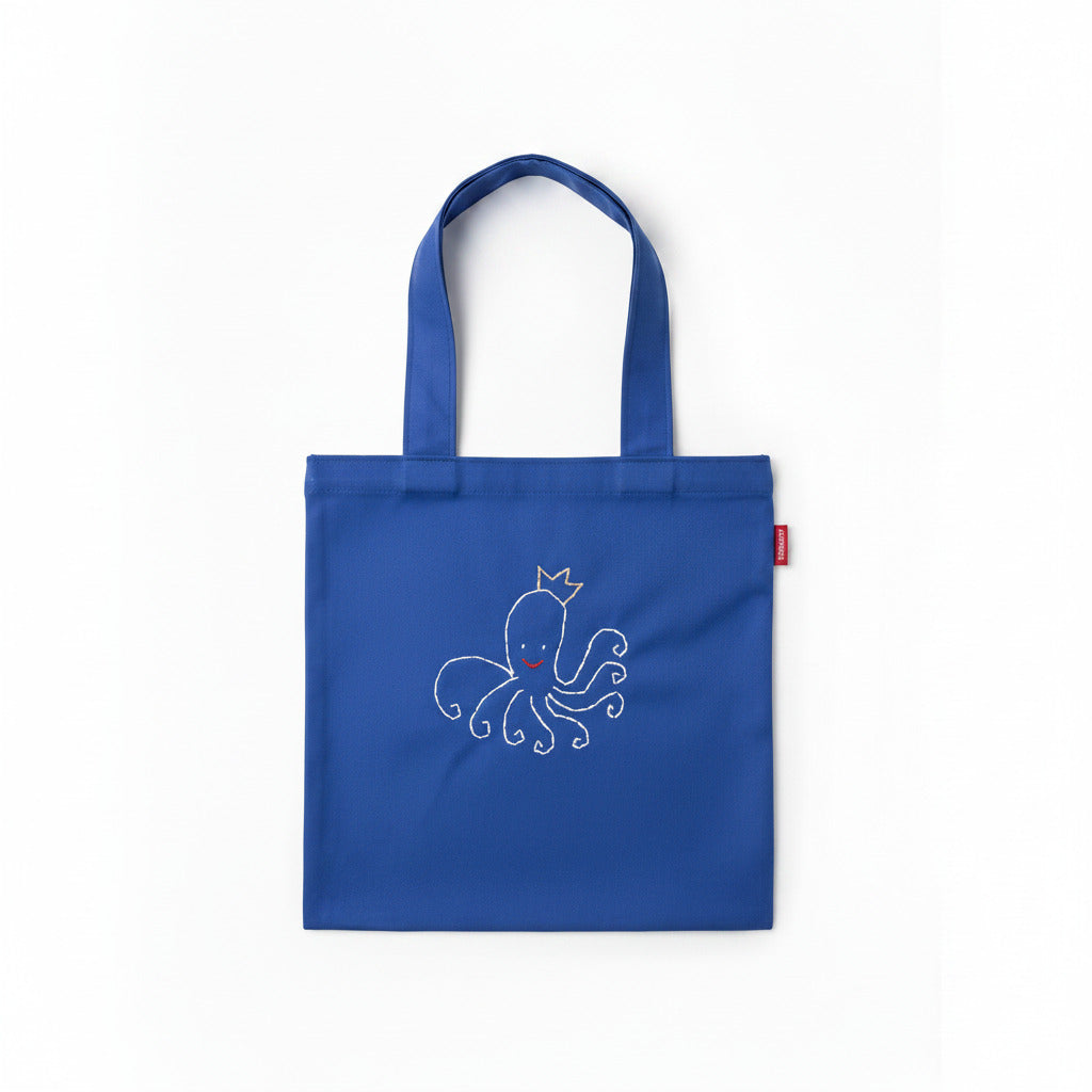 Small Tote Bag Blue Octopus