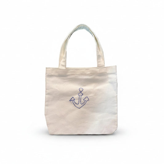 Small Tote Bag White Anchor